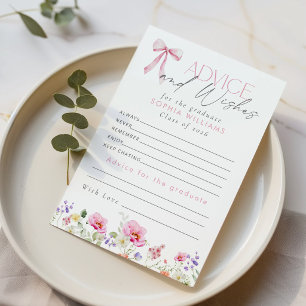 Advice and wishes for Graduate Pink Bow Card