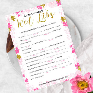 Advice and wishes for the bride shower game card