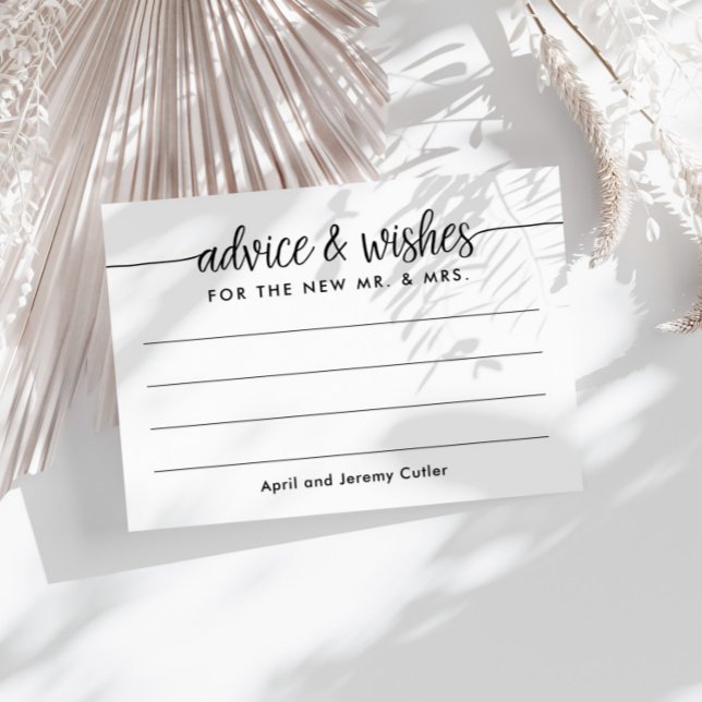 Advice and Wishes for the New Mr. & Mrs. Lined Enclosure Card (Creator Uploaded)