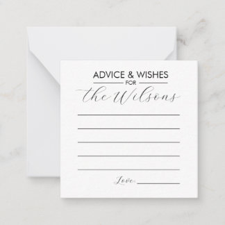 Advice and Wishes for Wedding Card