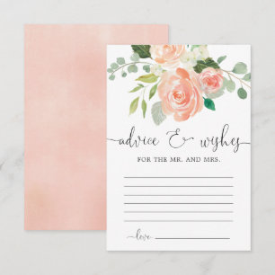 Advice and Wishes peach floral greenery cards