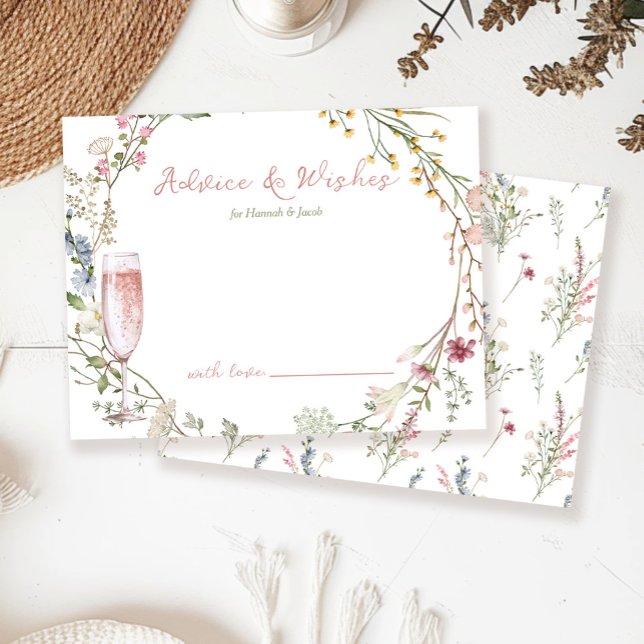 Advice and Wishes Petals and Prosecco Bridal Enclosure Card (Creator Uploaded)