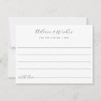 Advice and Wishes Wedding Note Card