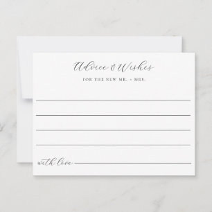 Advice and Wishes Wedding Note Card