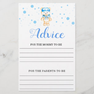 Advice Blue Boy Baby Shower Game
