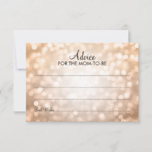 Advice Card Baby Shower Copper Glitter Lights