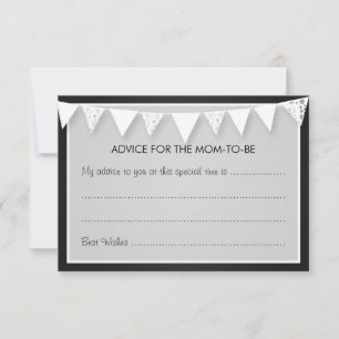 Advice Card Baby Shower Love Bunting Black