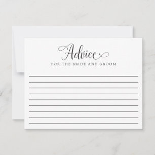 Advice Card Elegant Wedding Minimal Script Modern