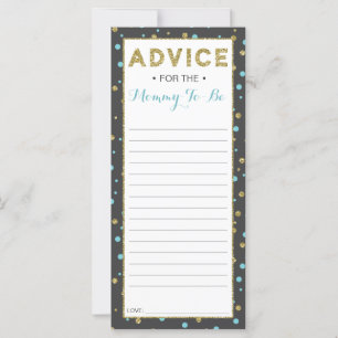 Advice Card for Mom-To-Be, Baby Shower, 25 Pack
