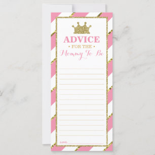Advice Card for Mom-To-Be, Baby Shower, Faux Gold