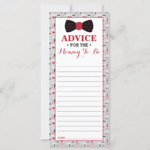 Advice Card for Mom-To-Be, Little Man Baby Shower