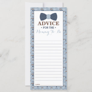 Advice Card for Mom-To-Be, Little Man Baby Shower