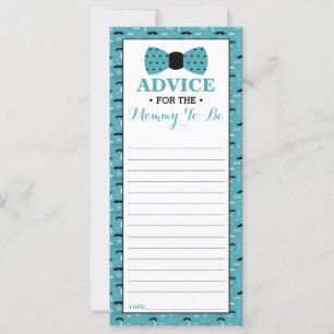 Advice Card for Mom-To-Be, Little Man Baby Shower