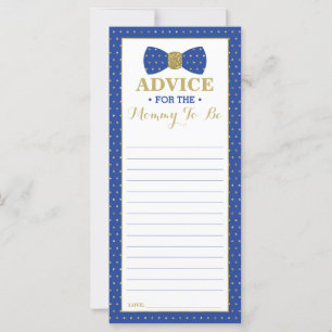 Advice Card for Mom-To-Be, Little Man Baby Shower