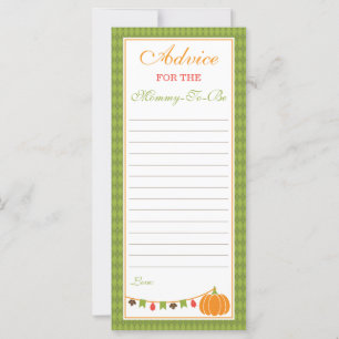 Advice Card for Mom-To-Be, Little Pumpkin