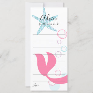 Advice Card for Mom-To-Be Mermaid Girl Baby Shower