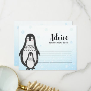 Advice card  Penguins   Winter Baby Shower Card