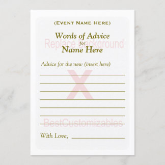 Advice Card Template | Party Game