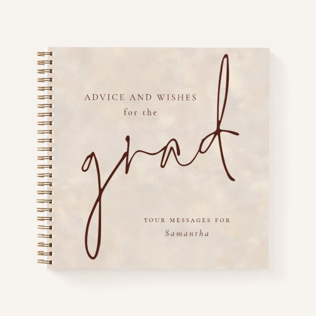 Advice for Grad Cream Background Guest Book (Front)