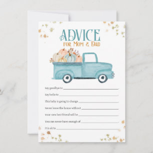Advice for Mom & Dad Card, Blue Pumpkin Truck Card