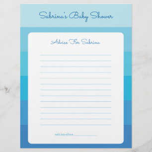 Advice for Mom To Be Blue Ombre Baby Shower