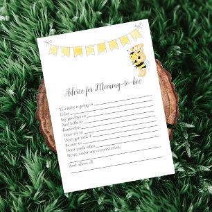 Advice For Mom-To-Be Game Girl Teddy Bear Card