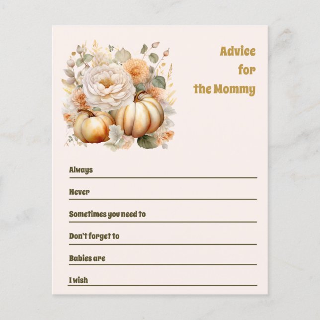 Advice for mommy baby shower (Front)