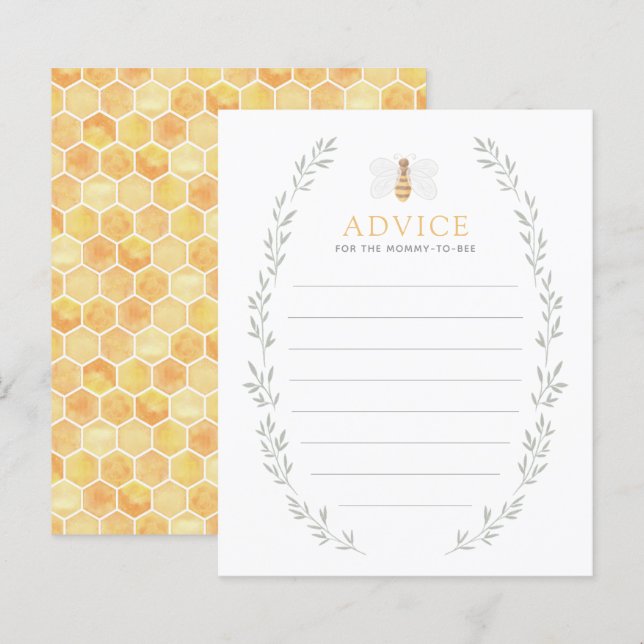 Advice for Mommy Bee Baby Shower Activity (Front/Back)