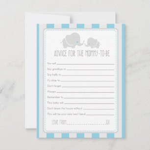 Advice for mommy-to-be Baby Shower Game Card