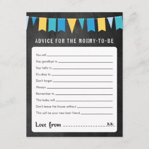 Advice for mommy-to-be Baby Shower Game Card