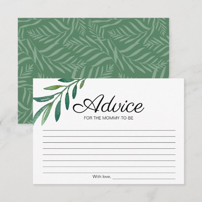 Advice for Mommy-to-Be Greenery Baby Shower Invitation (Front/Back)