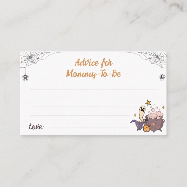 Advice for Mommy-to-be Halloween Boo Baby Shower Enclosure Card (Front)