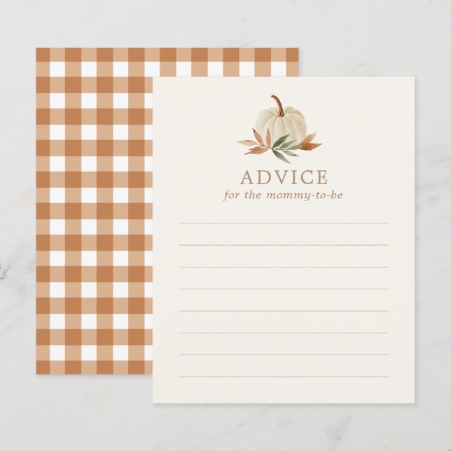 Advice for Mommy to Be Little Pumpkin Baby Shower (Front/Back)