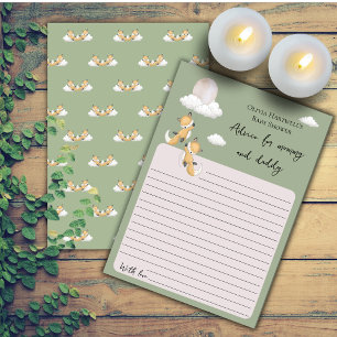 Advice For Parents Baby Fox Twins Baby Shower Game Invitation