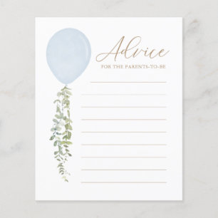 Advice for Parents Blue Balloon Baby Shower Game