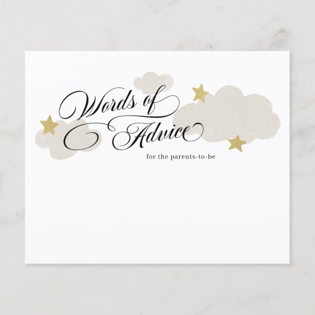 Advice for Parents-to-be Stars Cloud Baby Shower E (Front)