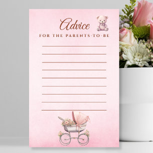 Advice for Parents Vintage Baby Shower Game Flyer