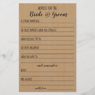 Advice for the Bride and Groom Card
