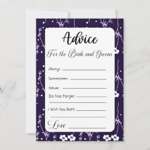 Advice For The Bride and Groom Dark Floral Invitation