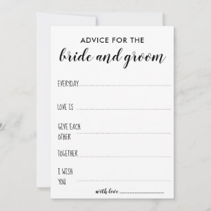 Advice For The Bride And Groom   Minimalist Card