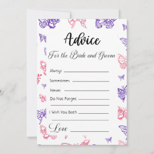 Advice For The Bride and Groom Modern Butterflies Invitation