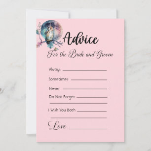 Advice For The Bride and Groom Rainbow Owl Pink Invitation