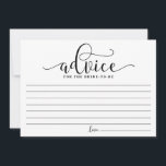 Advice for the Bride | Black Modern Calligraphy<br><div class="desc">Modern and whimsical card for the bride. Give advice with this modern 'advice for the bride' card. It's perfect for bridal and wedding showers.</div>