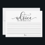Advice for the Bride | Black Modern Calligraphy Card<br><div class="desc">Modern and whimsical card for the bride. Give advice with this modern 'advice for the bride' card. It's perfect for bridal and wedding showers.</div>