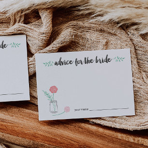 Advice for the Bride Cards   Botanical Mason Jar