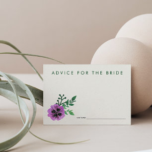 Advice for the Bride Cards Purple Pansy
