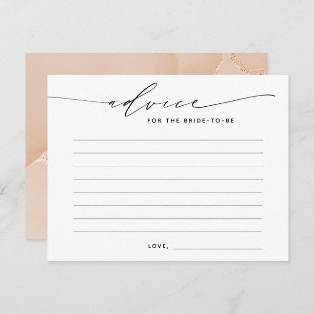 Advice for the Bride Elegant Script Enclosure Card (Front/Back)