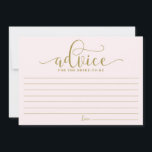 Advice for the Bride | Gold & Pink Calligraphy<br><div class="desc">Modern and whimsical card for the bride. Give advice with this modern 'advice for the bride' card. It's perfect for bridal and wedding showers. Other colours are available.</div>