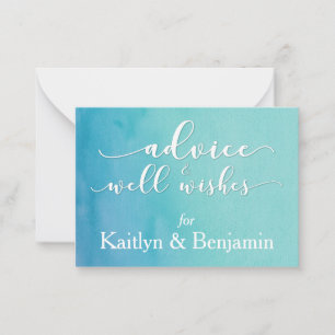 Advice for the Bride & Groom, Teal/Blue Watercolor Card