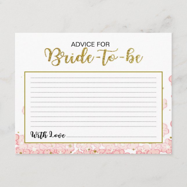 Advice for the Bride | Pink and Gold Glitter (Front)
